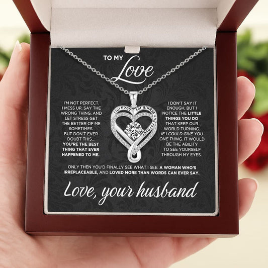 Engraved Heart Necklace with LED Box